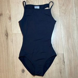 gorgeous black dance leotard with open back